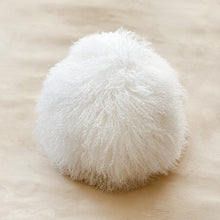 Load image into Gallery viewer, Round Mongolian Sheepskin Pillow