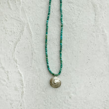 Load image into Gallery viewer, Small Shell Necklace in Silver/Turquoise