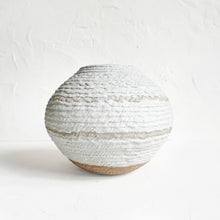 Load image into Gallery viewer, Wide Coiled Vase in Cream and Brown