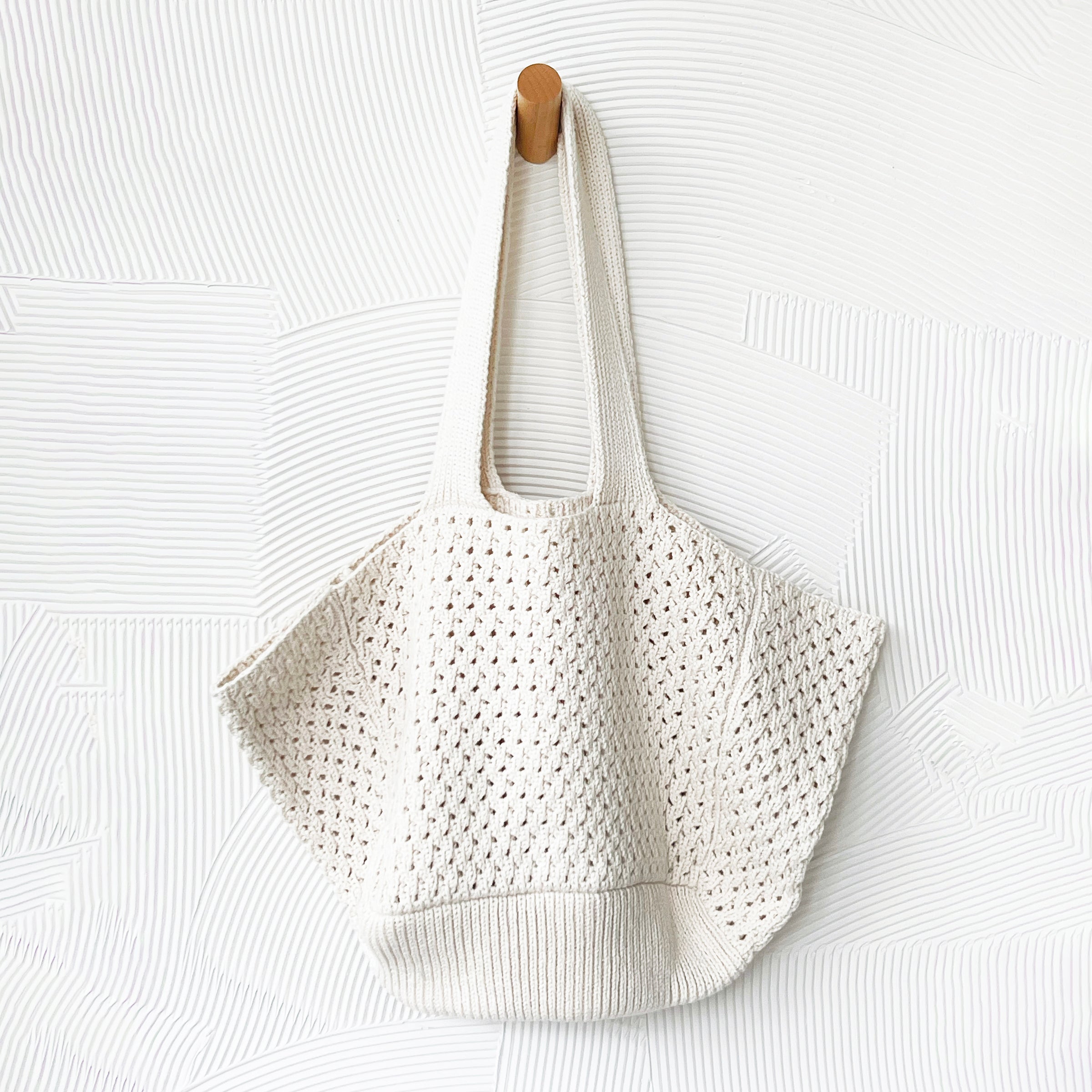 Slouchy Pointelle Knit Tote