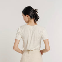 Load image into Gallery viewer, Cropped Silk Noil T-Shirt in Ivory