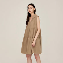 Load image into Gallery viewer, Gauze Sleeveless Shirt Dress in Pumice