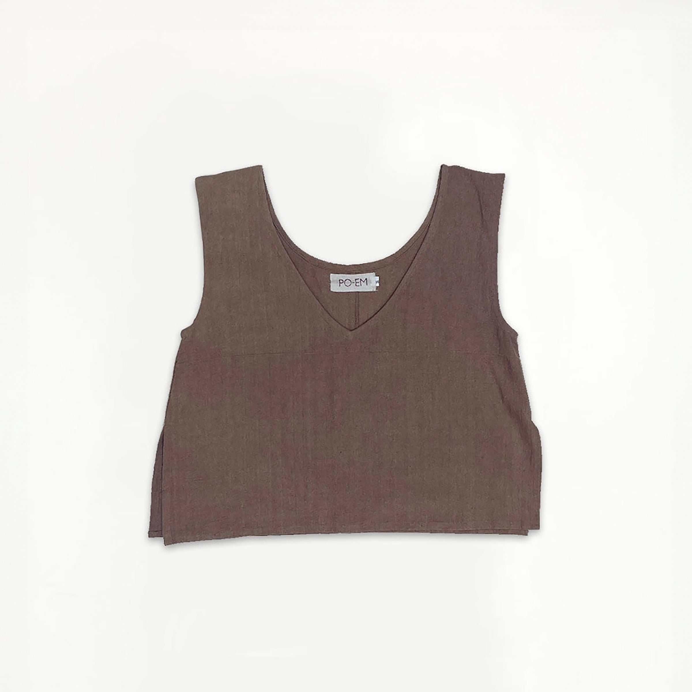 Handloom Blouse Tank Top in Bark