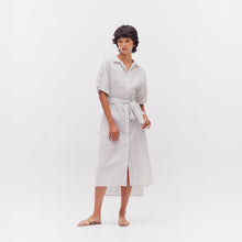 Load image into Gallery viewer, Button Down Stripe Dress in Mist