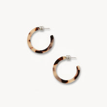Load image into Gallery viewer, Mini Hoops in Ash Blonde Tortoise