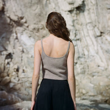Load image into Gallery viewer, Cashmere Scoop Neck Crop Top in Mocha