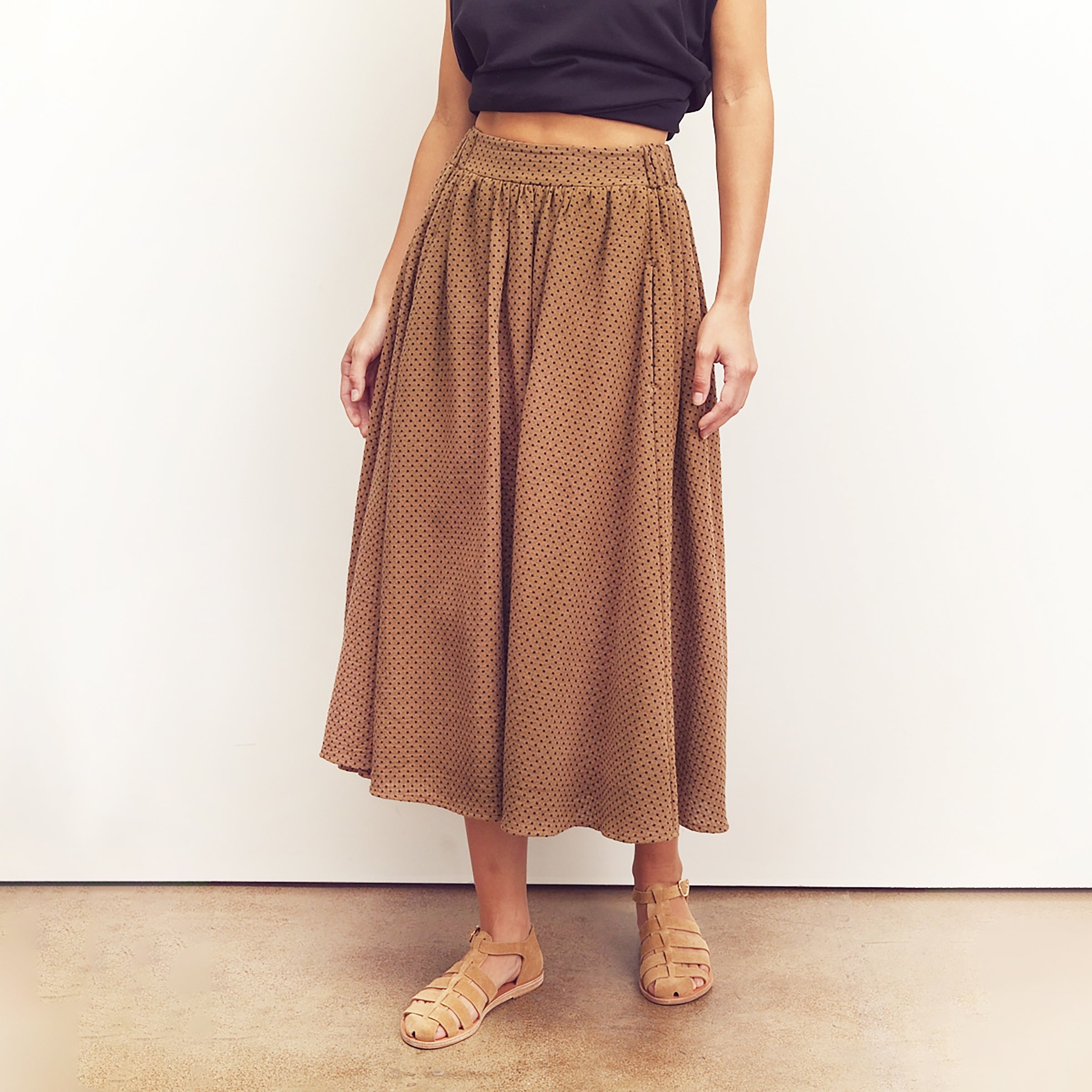 Midi-Circle Cotton Skirt
