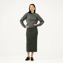 Load image into Gallery viewer, Alpaca Knit Midi Skirt in Stone