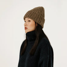 Load image into Gallery viewer, Colette Boucle Beanie in Dark Khaki