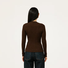 Load image into Gallery viewer, Fine Knit Rib Top in Molasses