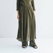 Load image into Gallery viewer, Dharam Skirt in Stretch Khaki