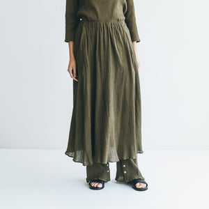 Dharam Skirt in Stretch Khaki