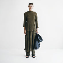 Load image into Gallery viewer, Dharam Skirt in Stretch Khaki
