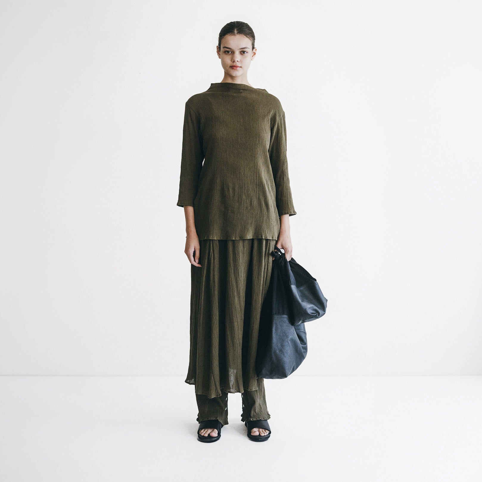 Dharam Skirt in Stretch Khaki