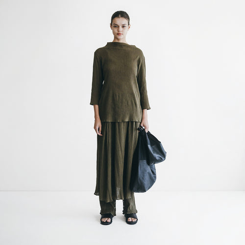 Dharam Skirt in Stretch Khaki
