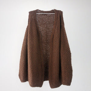 Arroz Long Cardigan in Brown