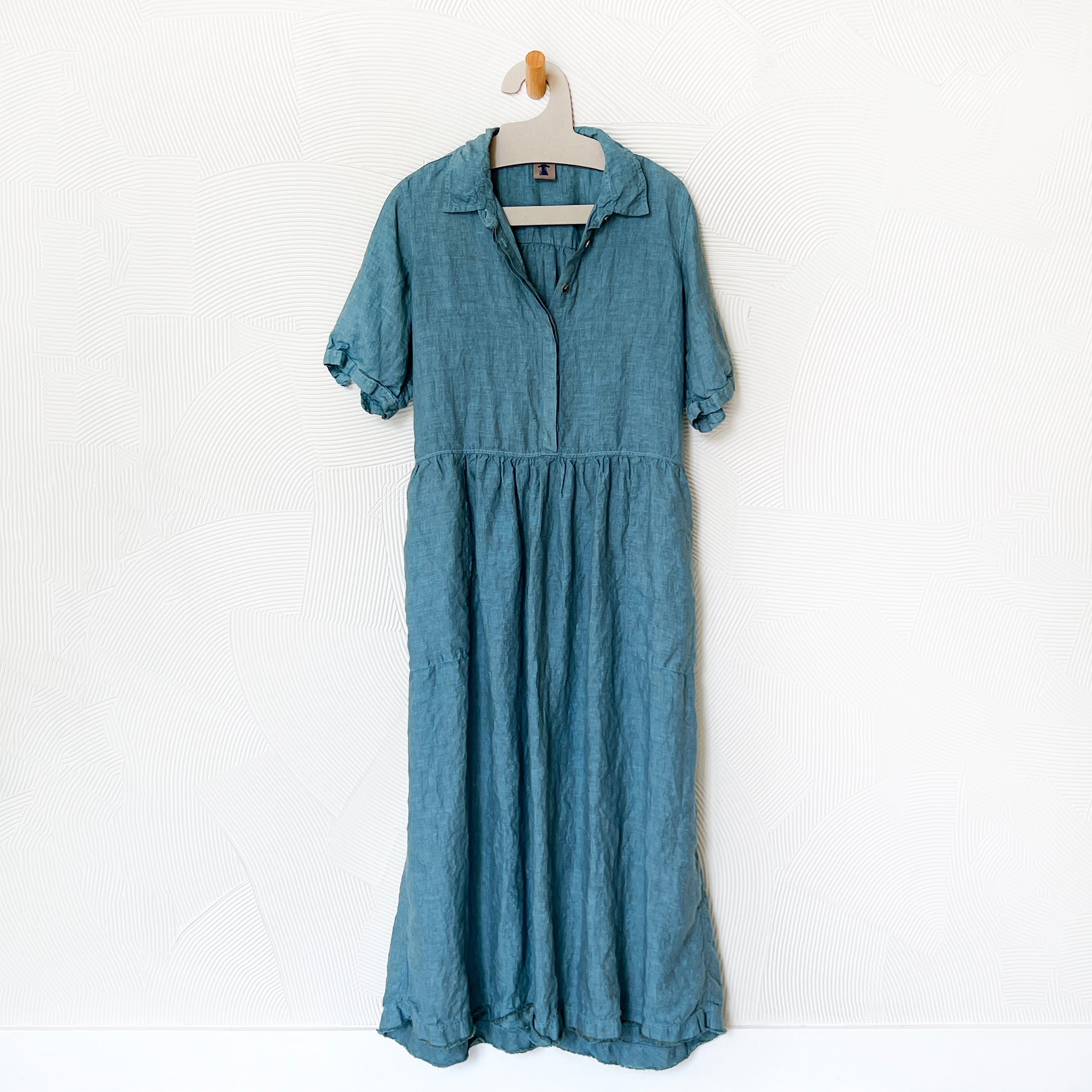 Linen Mesa Dress in Azure