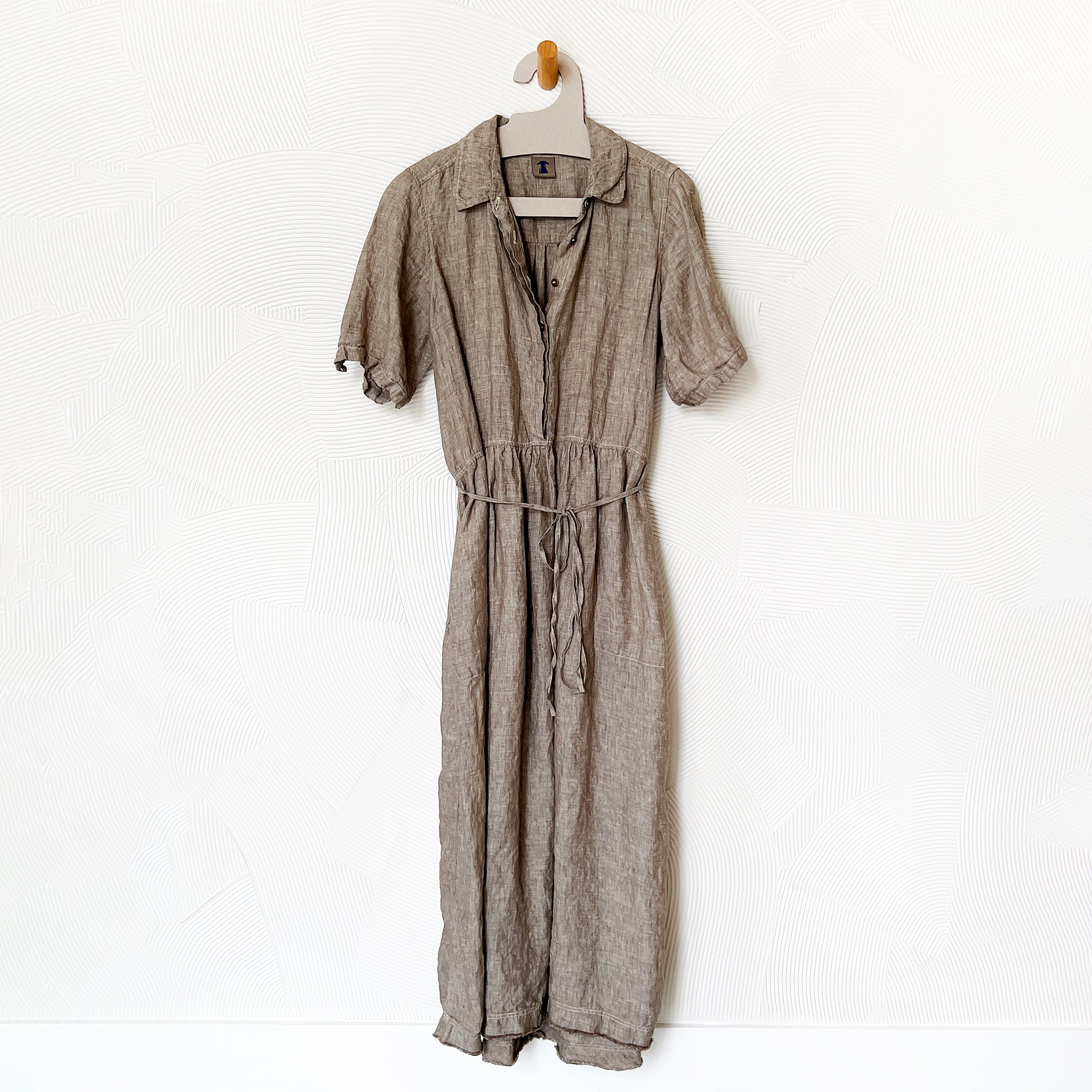 Linen Mesa Dress in Cottonwood