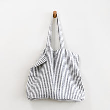 Load image into Gallery viewer, Striped Linen Beach Bag