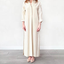 Load image into Gallery viewer, Ecru Cotton Kaftan Dress