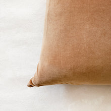 Load image into Gallery viewer, Velvet + Linen Pillow in Nutmeg