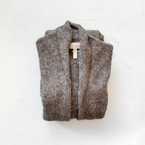 Flecked  Brown Sweater Coat