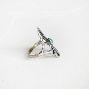 Sterling & Turquoise Flower Ring