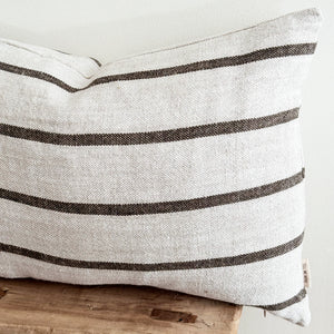Melvin Cushion in Taupe Stripe