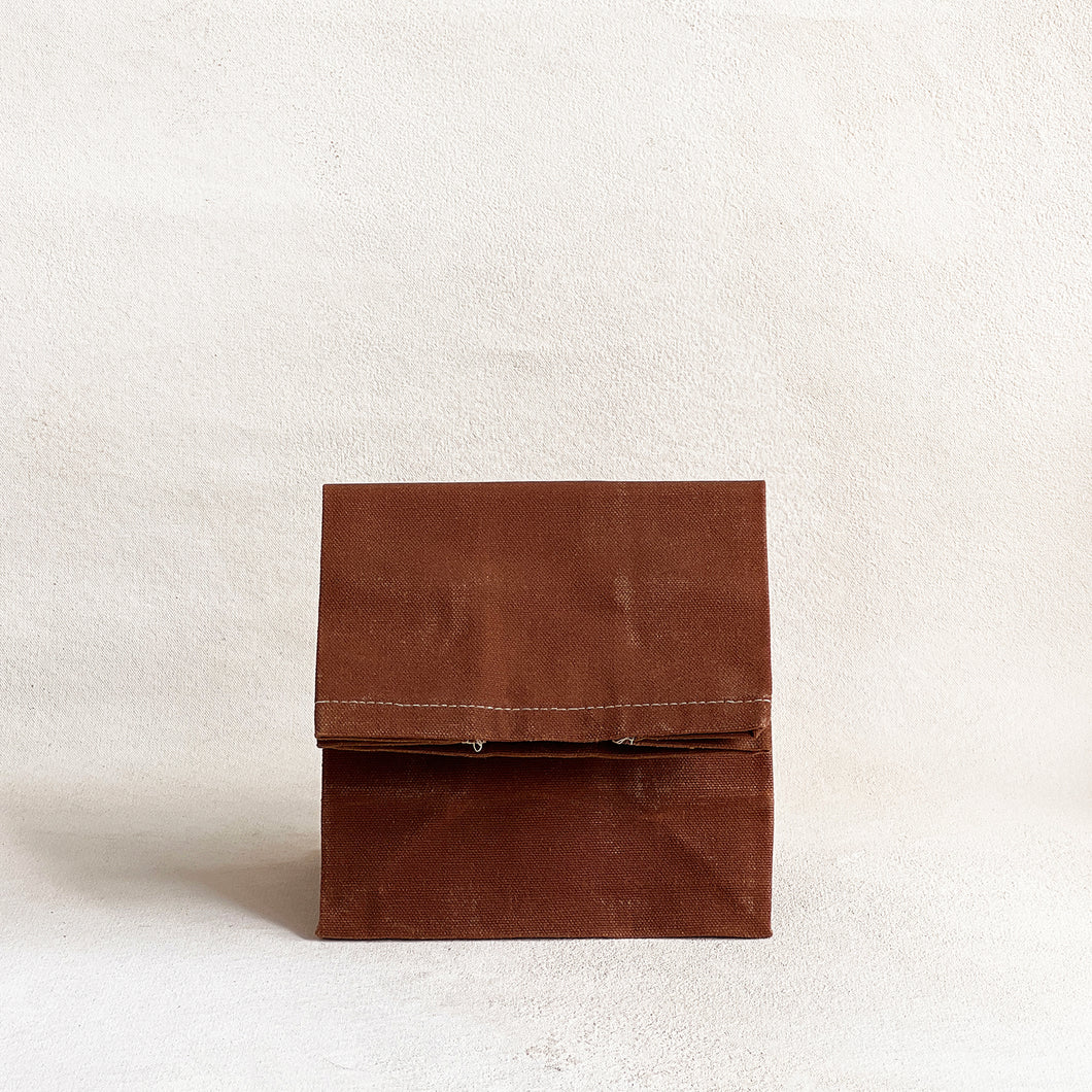 Waxed Storage Bag in Brown