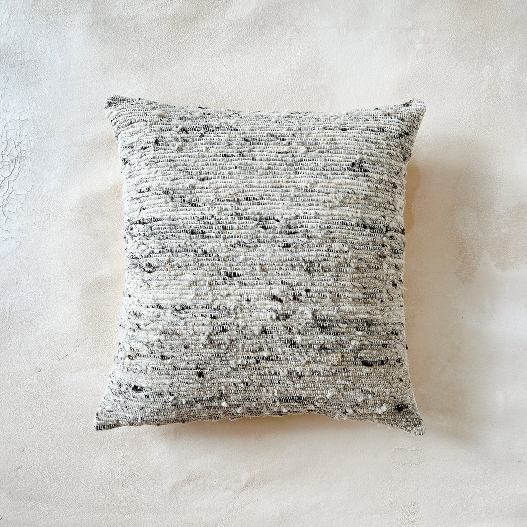 Grey Heavy-Knit Wool Pillow