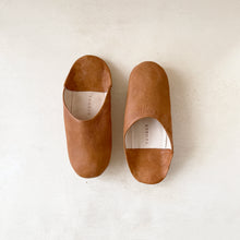 Load image into Gallery viewer, Leather Babouche Slippers in Brown