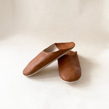 Load image into Gallery viewer, Leather Babouche Slippers in Brown