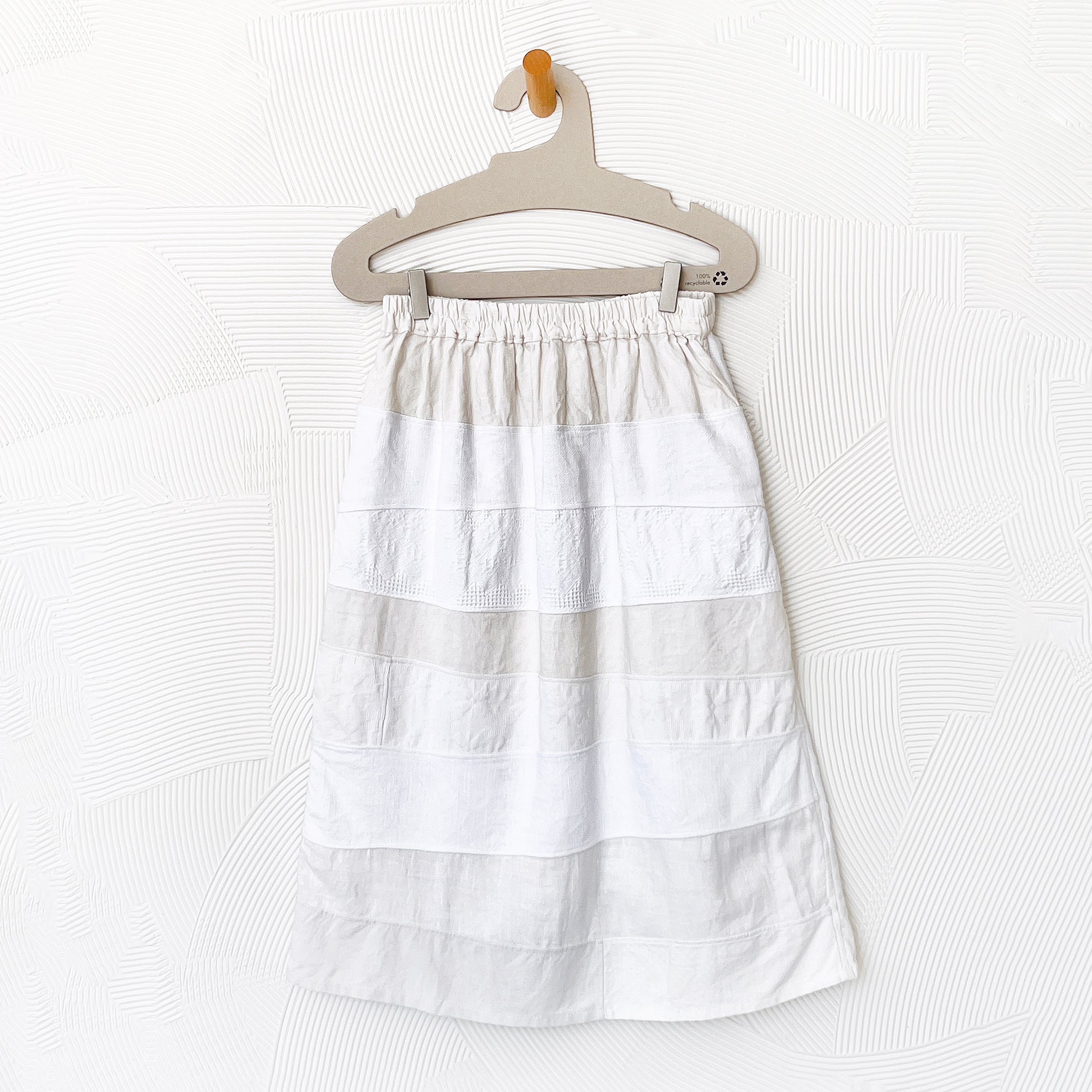 Embroidered Tiered  Midi Skirt