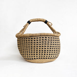 Midnight and Natural Checkered Bolga Basket