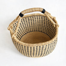 Load image into Gallery viewer, Midnight and Natural Checkered Bolga Basket