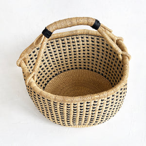 Midnight and Natural Checkered Bolga Basket