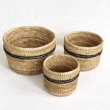 Load image into Gallery viewer, Ngurunit Nomadic Camel Milking Baskets with Black Beaded Stripes