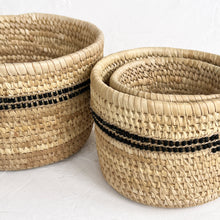 Load image into Gallery viewer, Ngurunit Nomadic Camel Milking Baskets with Black Beaded Stripes