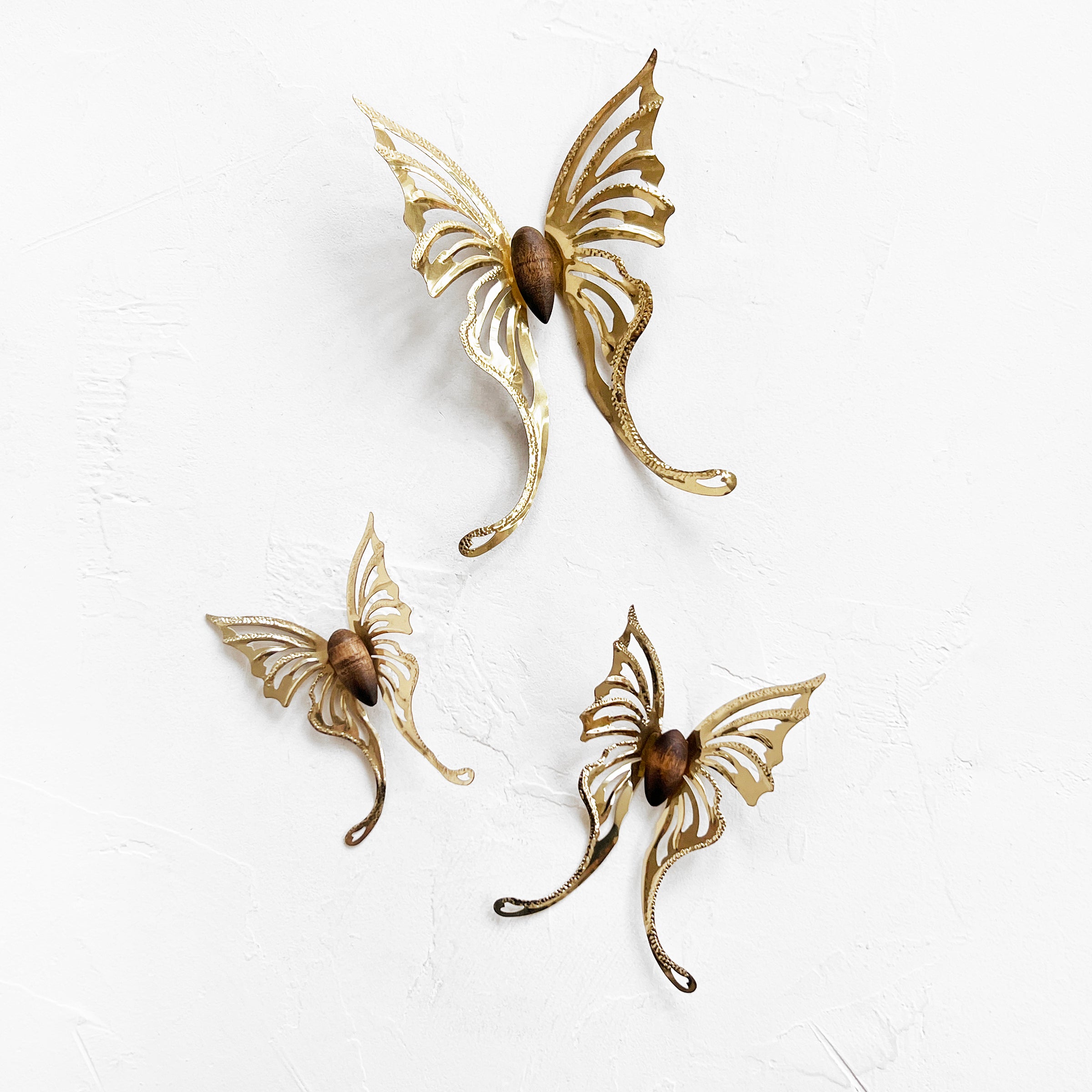 Set of Vintage Brass Butterflies