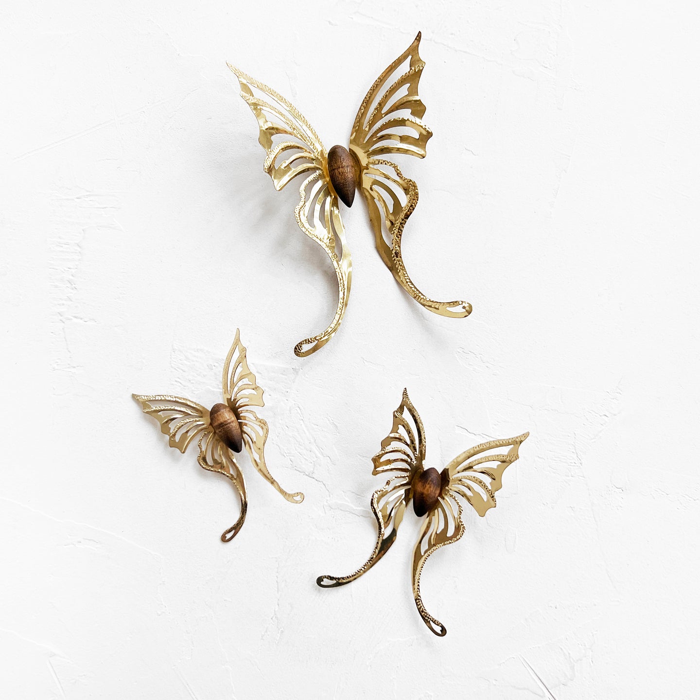 Set of Vintage Brass Butterflies