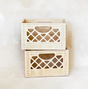 Wooden Milk Crate