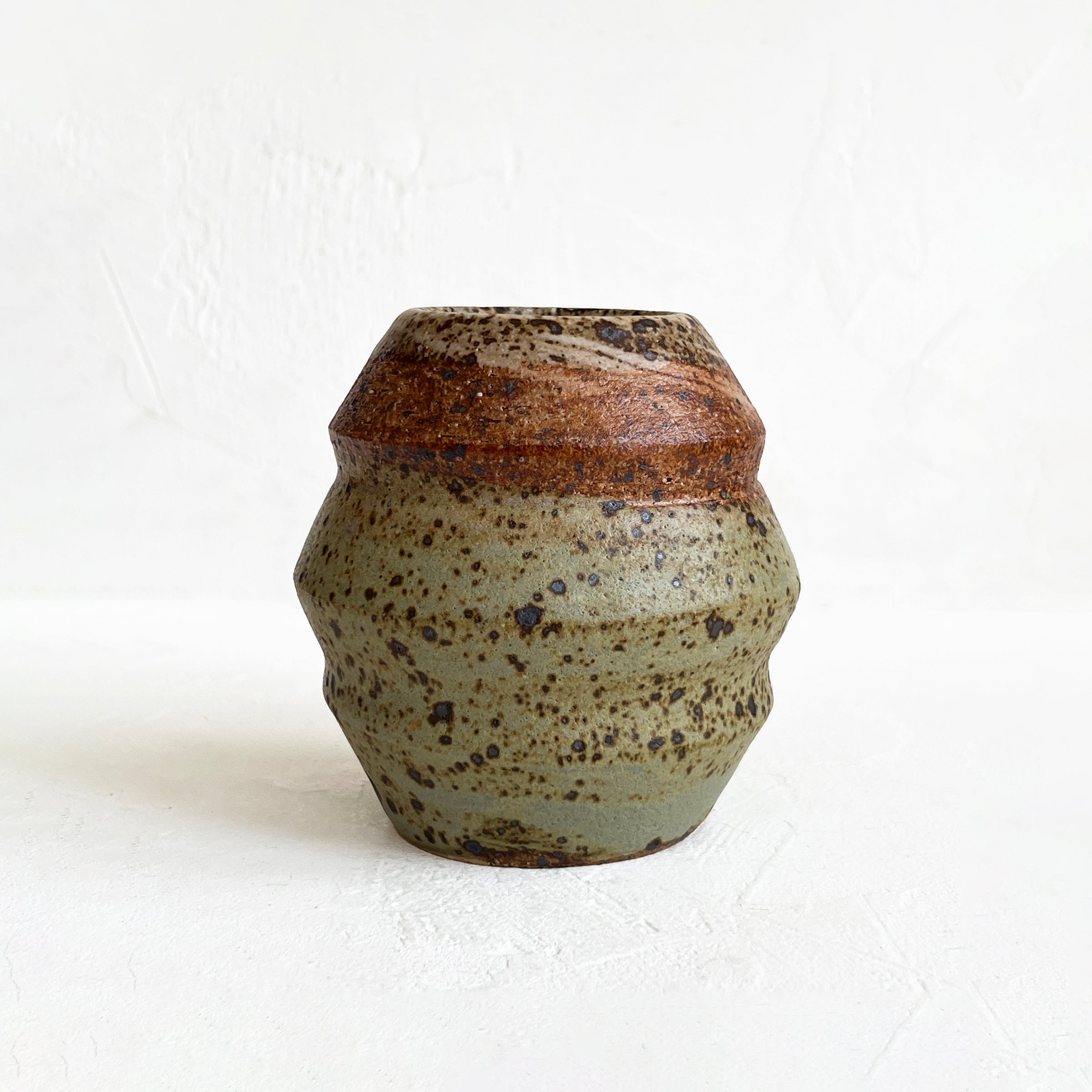 Mitsuko Small Speckled Vase in Olive