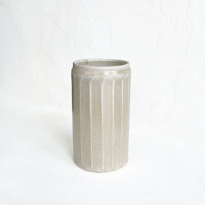 Large Faceted Vase in Oyster