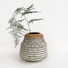 Load image into Gallery viewer, Collared Vase in Speckled White