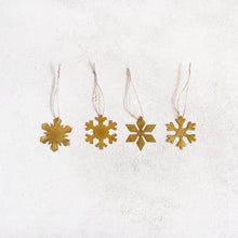 Load image into Gallery viewer, Brass Snow Flake Ornament
