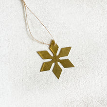 Load image into Gallery viewer, Brass Snow Flake Ornament