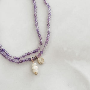 Limpet Impression Charm in Gold/Amethyst/Opal