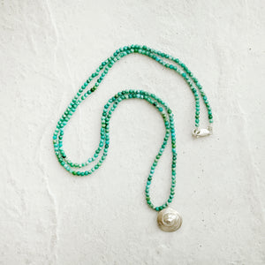 Small Shell Necklace in Silver/Turquoise