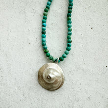 Load image into Gallery viewer, Small Shell Necklace in Silver/Turquoise