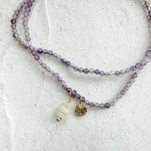 Limpet Impression Charm in Gold/Amethyst/Opal